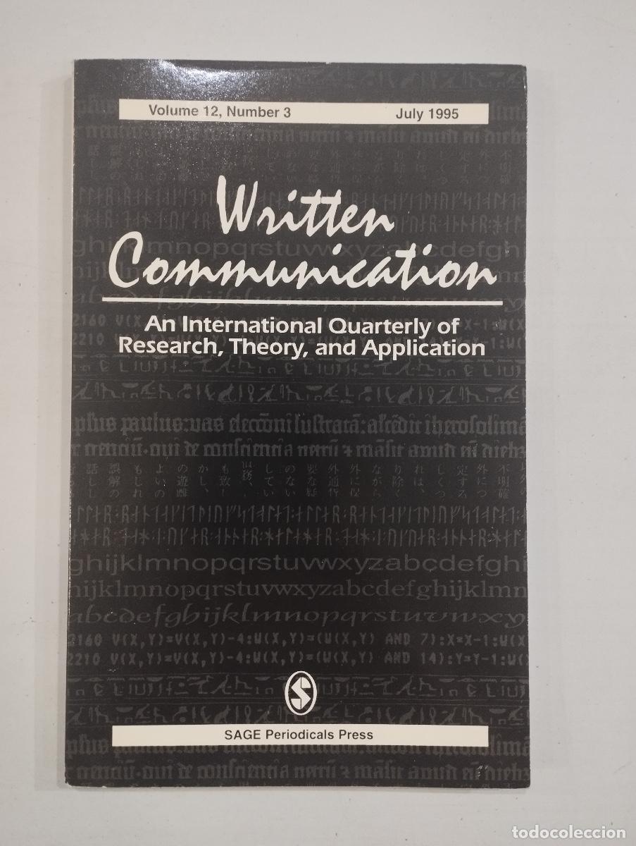 Libros: Written communication. An International Quarterly of Research, Theory, and Application
