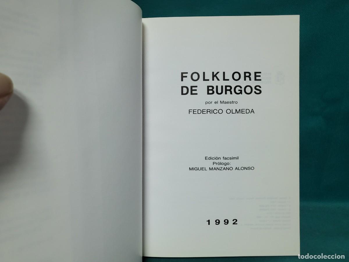Libros: FOLKLORE DE BURGOS , EDICION FASCIMIL 1992 - Foto 3