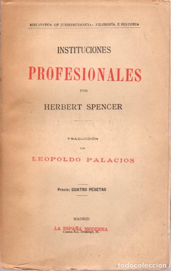 Libros: Instituciones profesionales - Spencer, Herbert - Foto 1