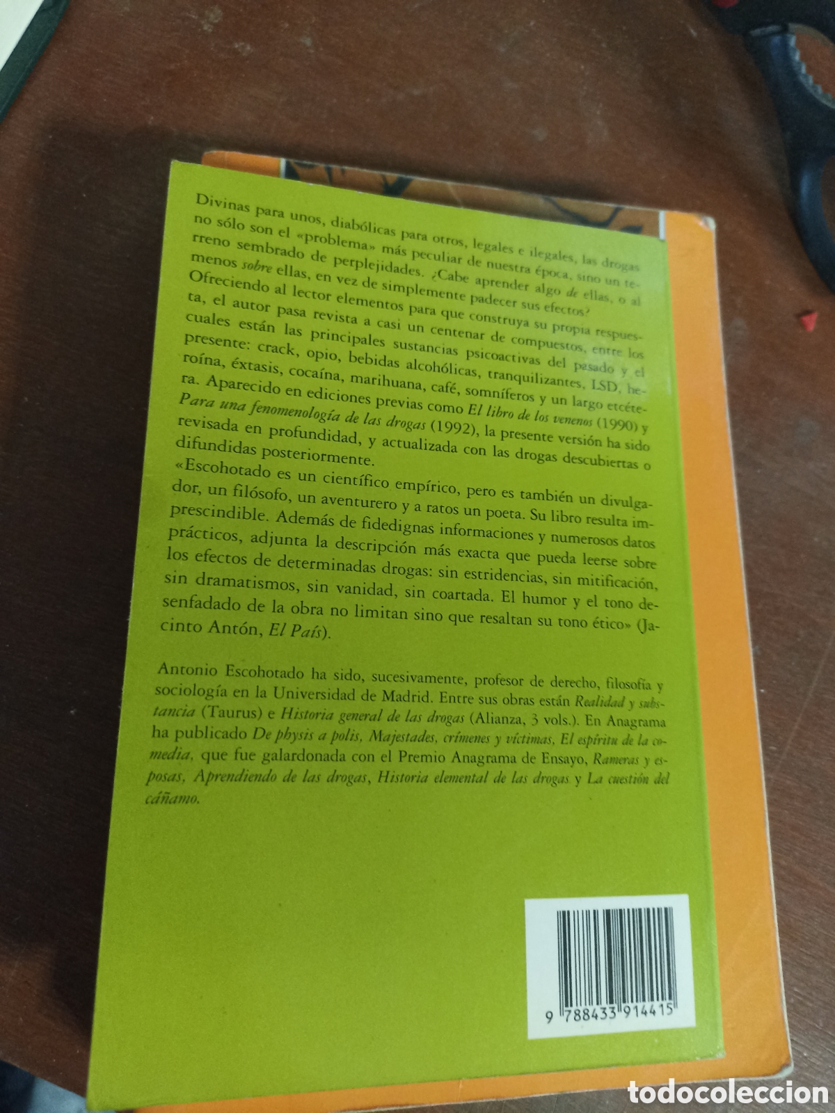 Libros: Antonio Escotado &rdquo; aprendiendo de las drogas&rdquo; compacto anagrama - Foto 2