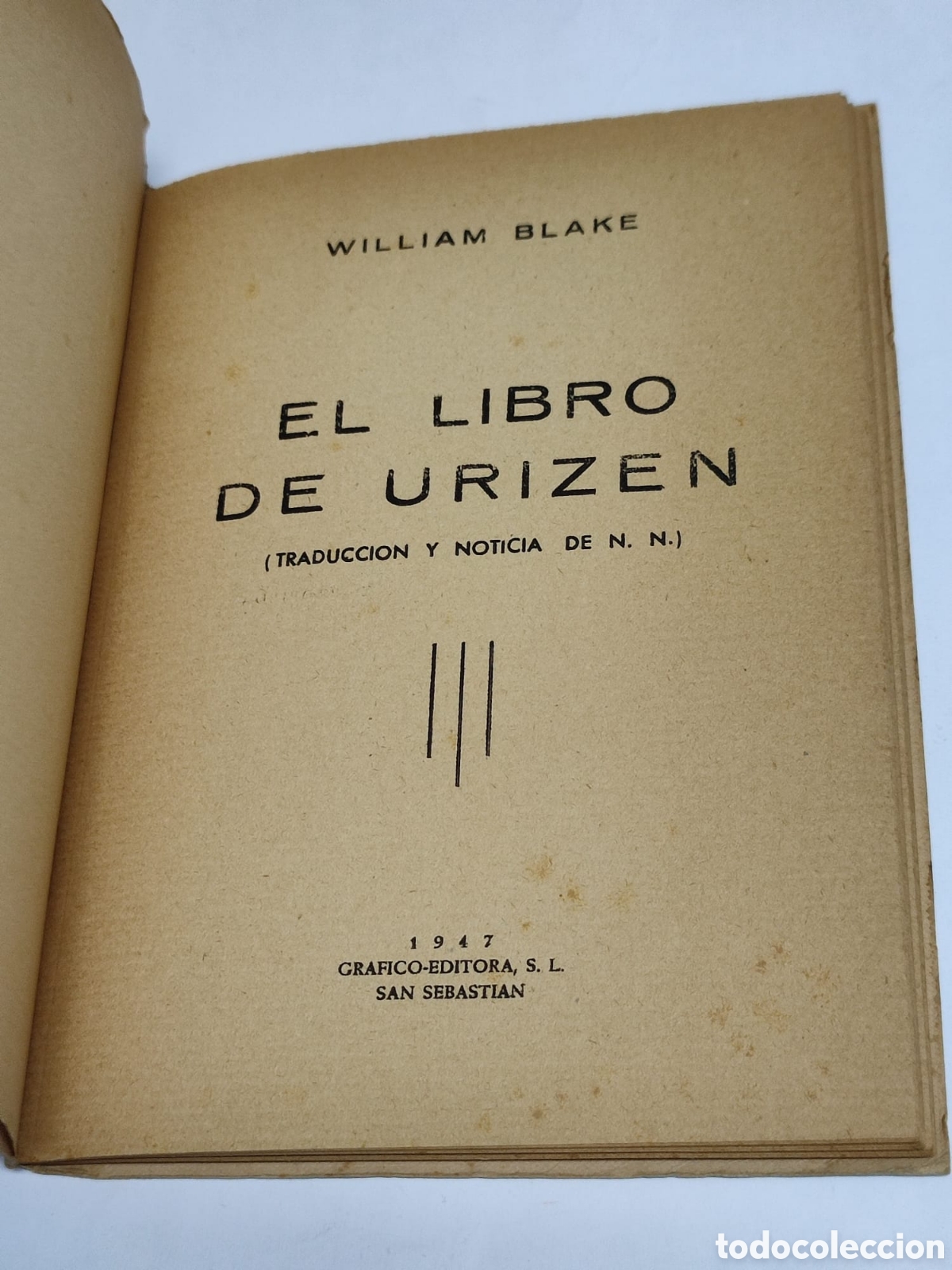 Libros: El libro de Urizen William Blake 1947 - Foto 3