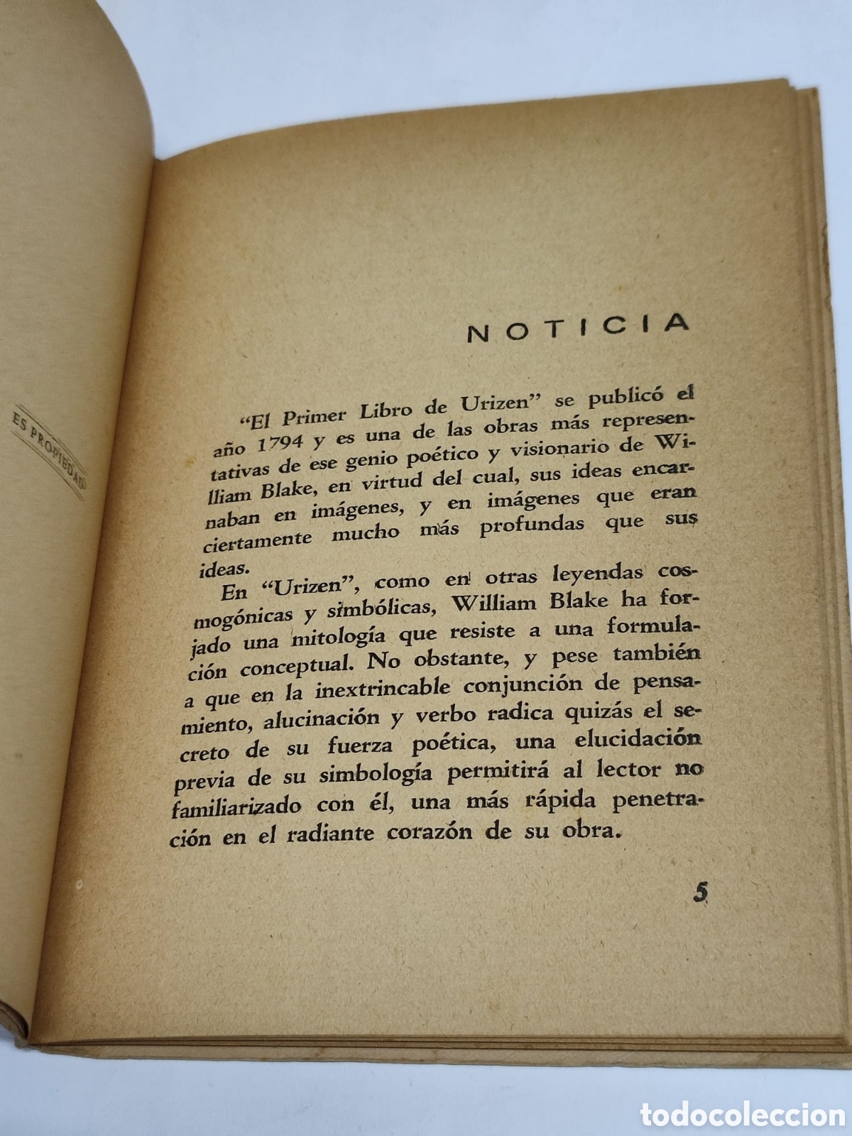 Libros: El libro de Urizen William Blake 1947 - Foto 4