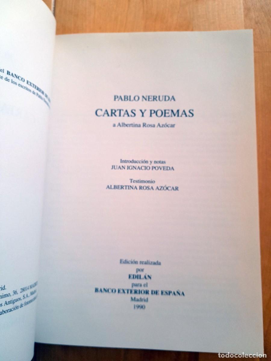 Libros: Neruda, Pablo - CARTAS Y POEMAS A ALBERTINA ROSA AZ&Oacute;CAR - Foto 5
