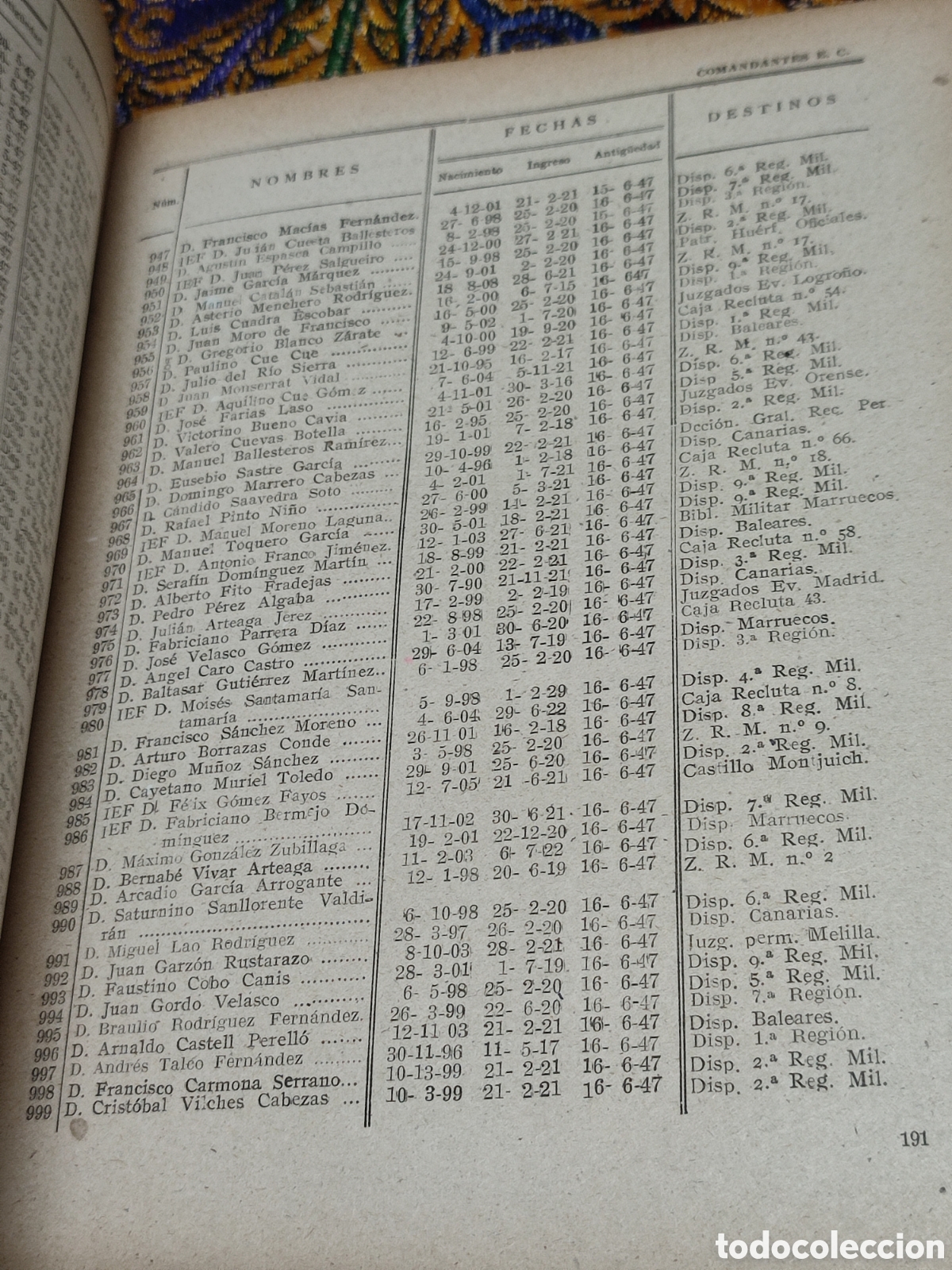 Libros: Escalilla del arma de infanteria 1951 Ejercito Espa&ntilde;a - Foto 6
