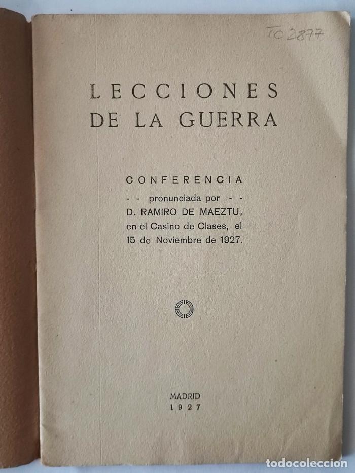 Libros: LECCIONES DE LA GUERRA - Ramiro De Maeztu - Foto 2