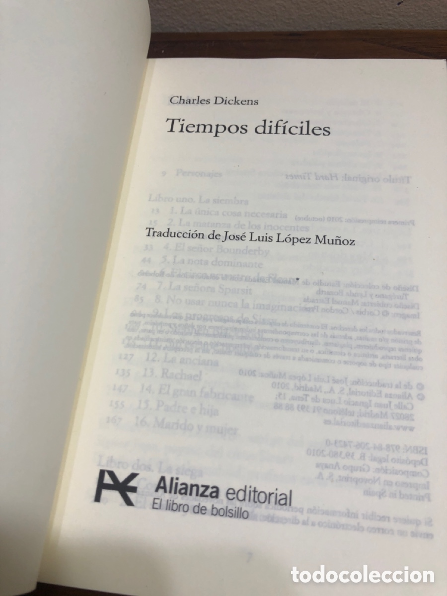 Libros: CHARLES DICKENS, TIEMPOS DIF&Iacute;CILES, ALIANZA EDITORIAL 2010 - Foto 4