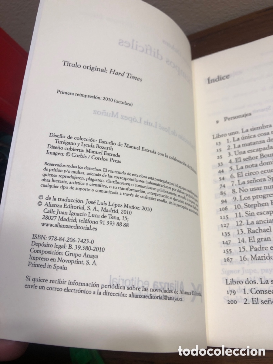 Libros: CHARLES DICKENS, TIEMPOS DIF&Iacute;CILES, ALIANZA EDITORIAL 2010 - Foto 5