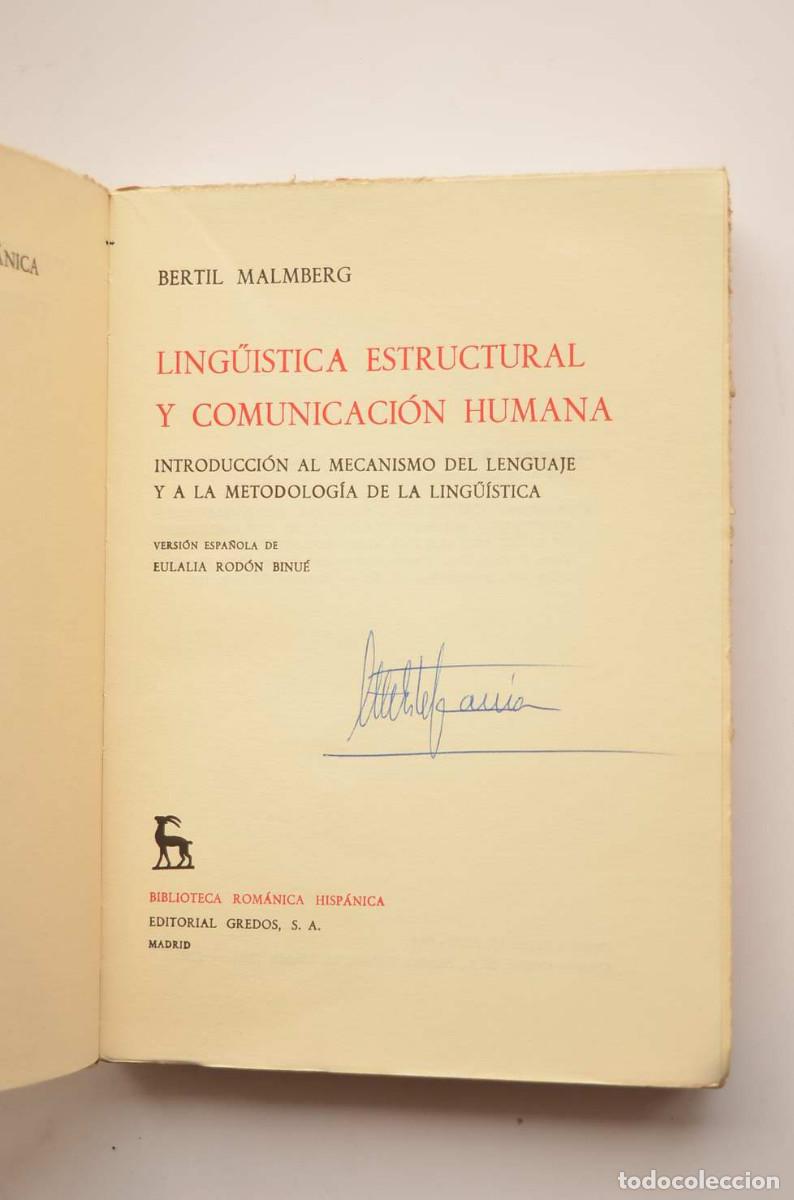 Libros: Ling&uuml;&iacute;stica estructural y comunicaci&oacute;n humana - MALMBERG, Bertil - Foto 2