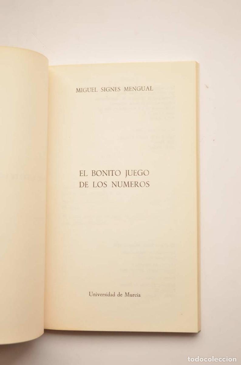 Libros: El bonito juego de los n&uacute;meros - SIGNES, Miguel - Foto 2