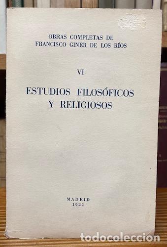 Libros: ESTUDIOS FILOSOFICOS Y RELIGIOSOS - GINER, Francisco - Foto 1