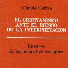 Libros: CRISTIANISMO ANTE EL RIESGO DE LA INTERP (9788470573545). Lote 379349624