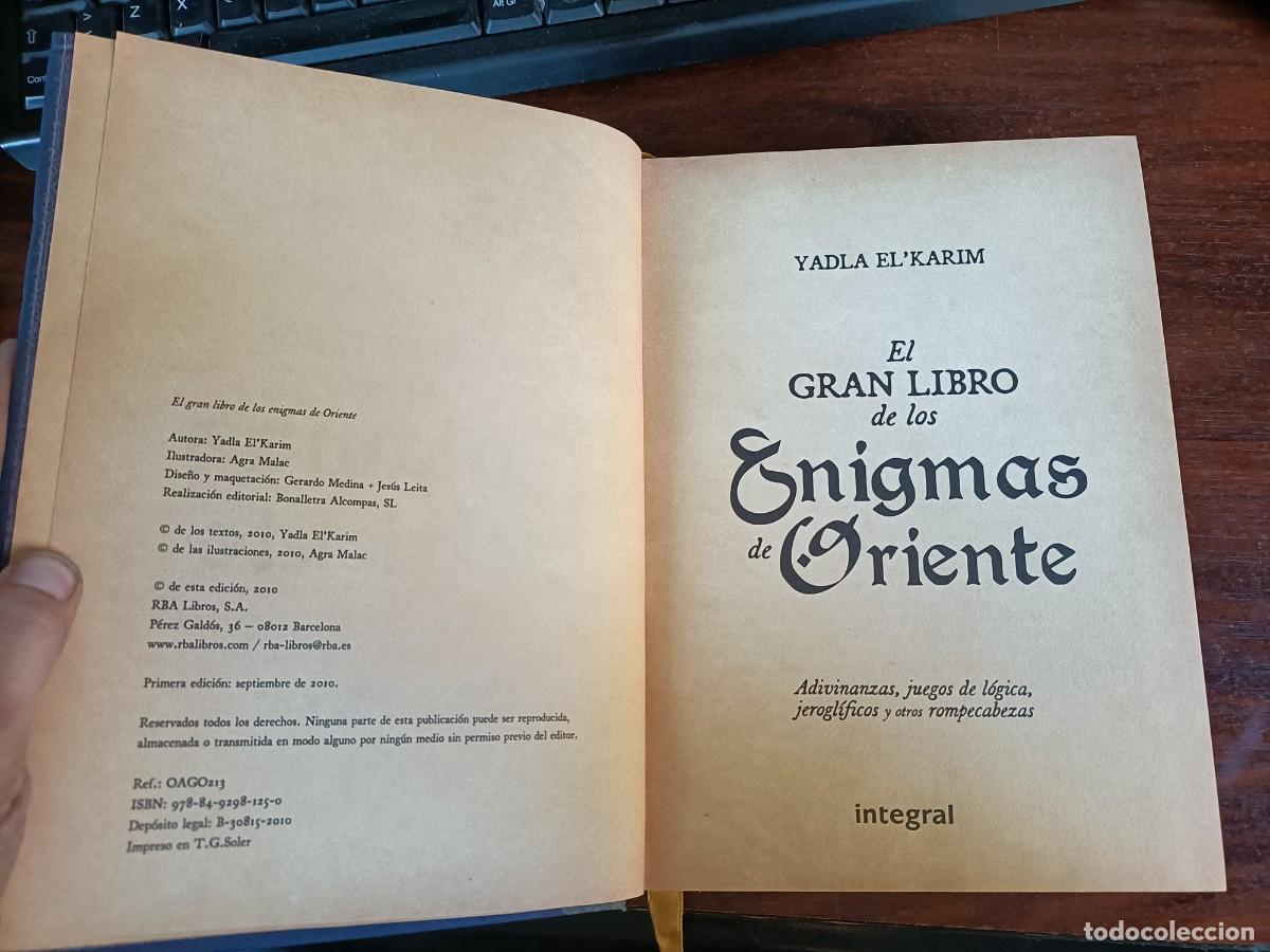 Libros: EL GRAN LIBRO DE LOS ENIGMAS DE ORIENTE - YADLA ELKARIM. INTEGRAL, 2010 - Foto 2