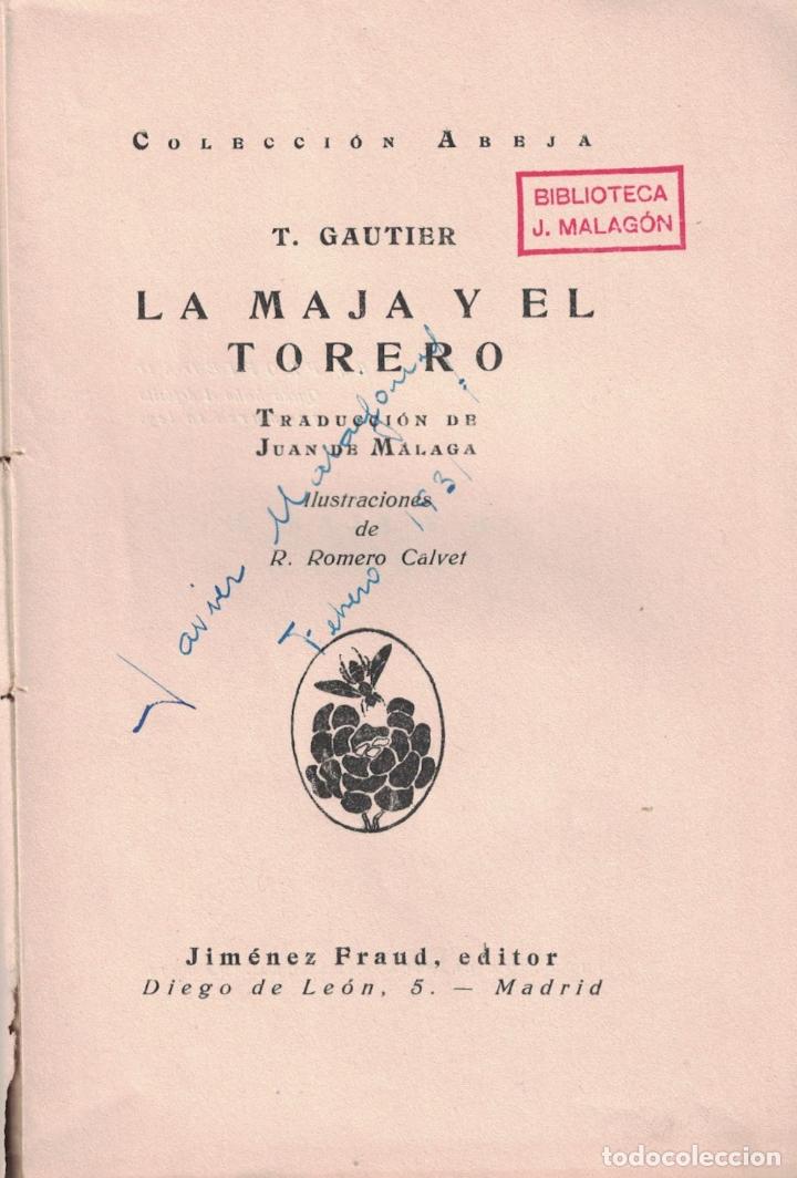 Libros: LA MAJA Y EL TORERO. - Gautier. Te&oacute;filo, (1811-1872) - Foto 1