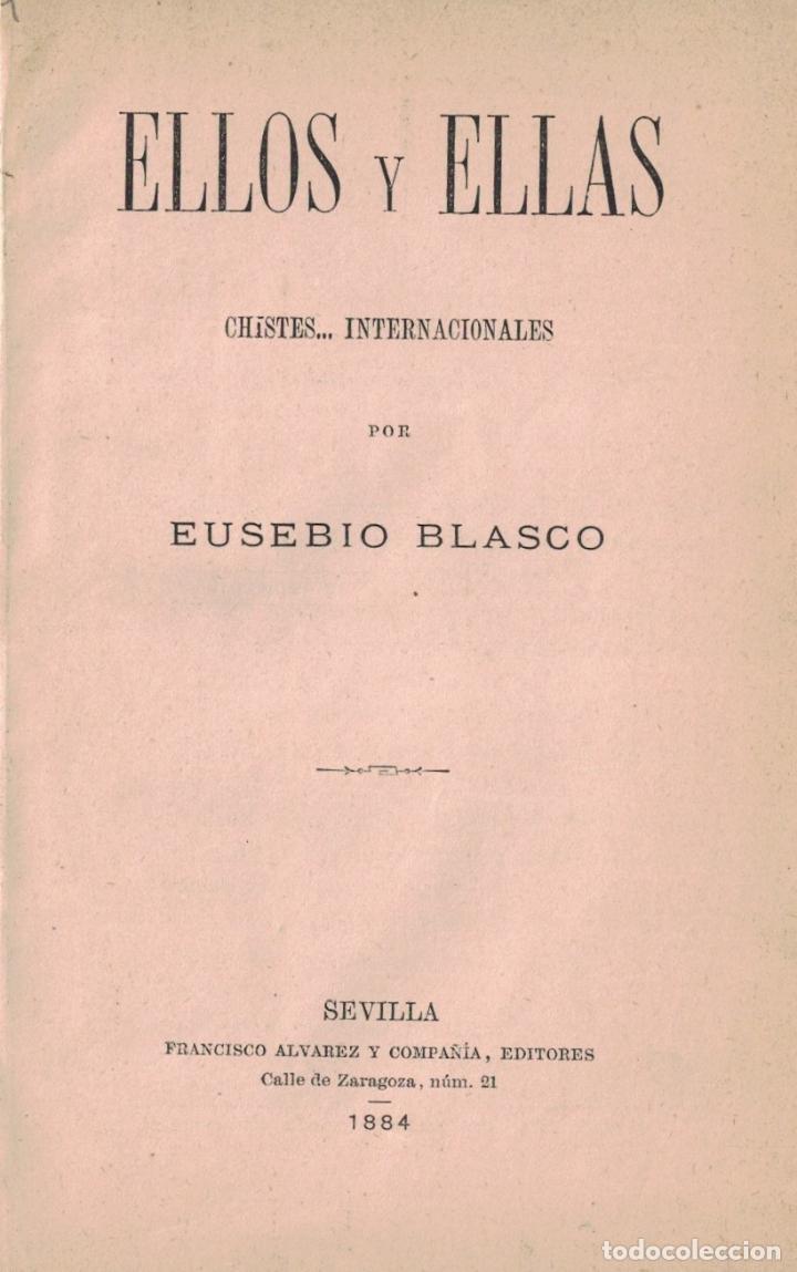 Libros: ELLOS Y ELLAS. Chistes&hellip; Internacionales. - Blasco. Eusebio, - Foto 1