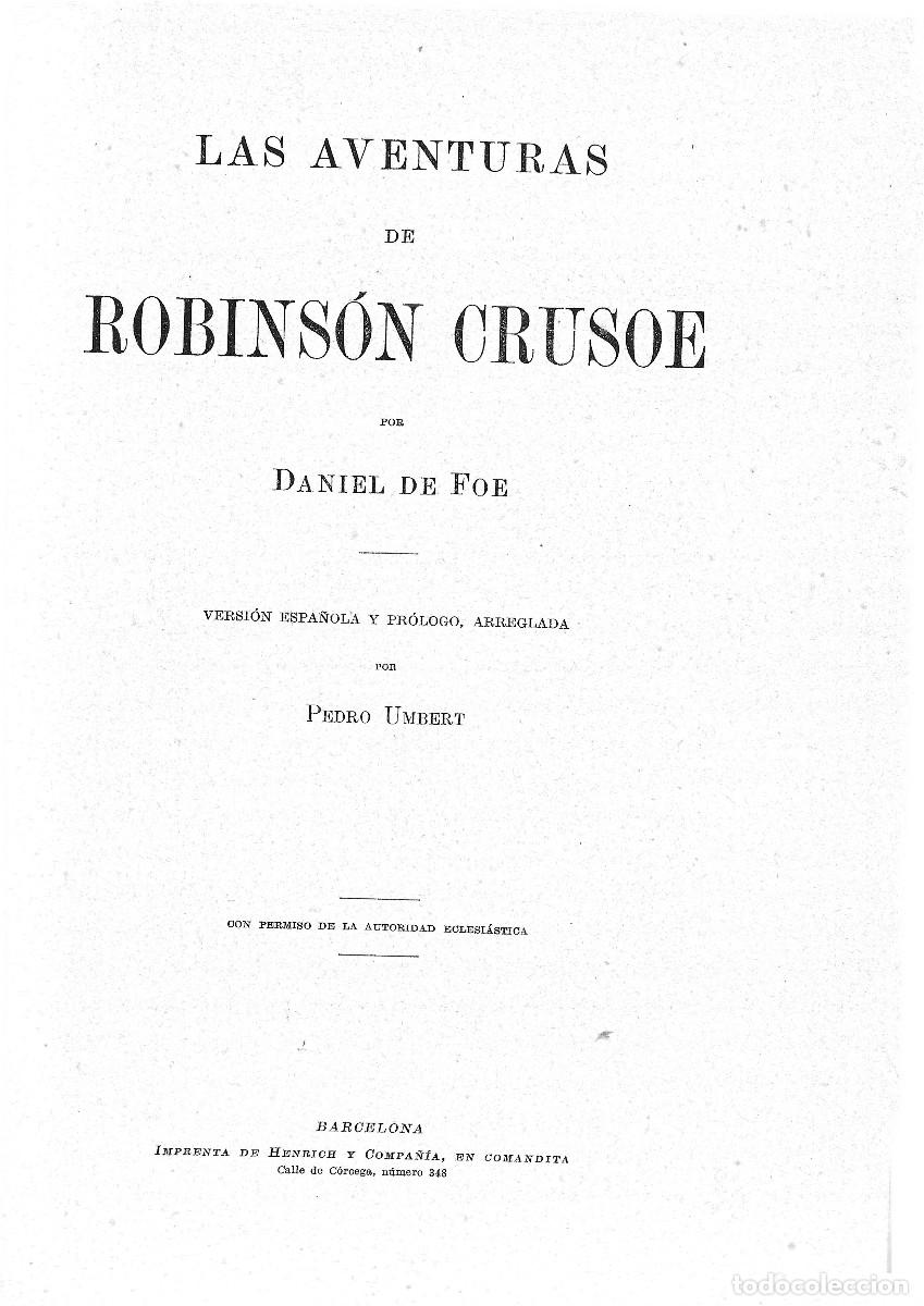 Libros: FOE, Daniel de.- - Las Aventuras de Robinson Crusoe. - Foto 3