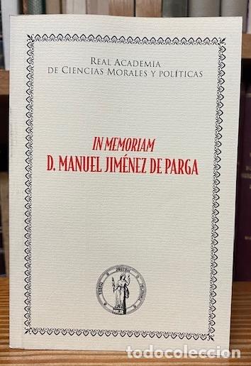 Libros: IN MEMORIAM D. MANUEL JIMENEZ DE PARGA - Foto 1
