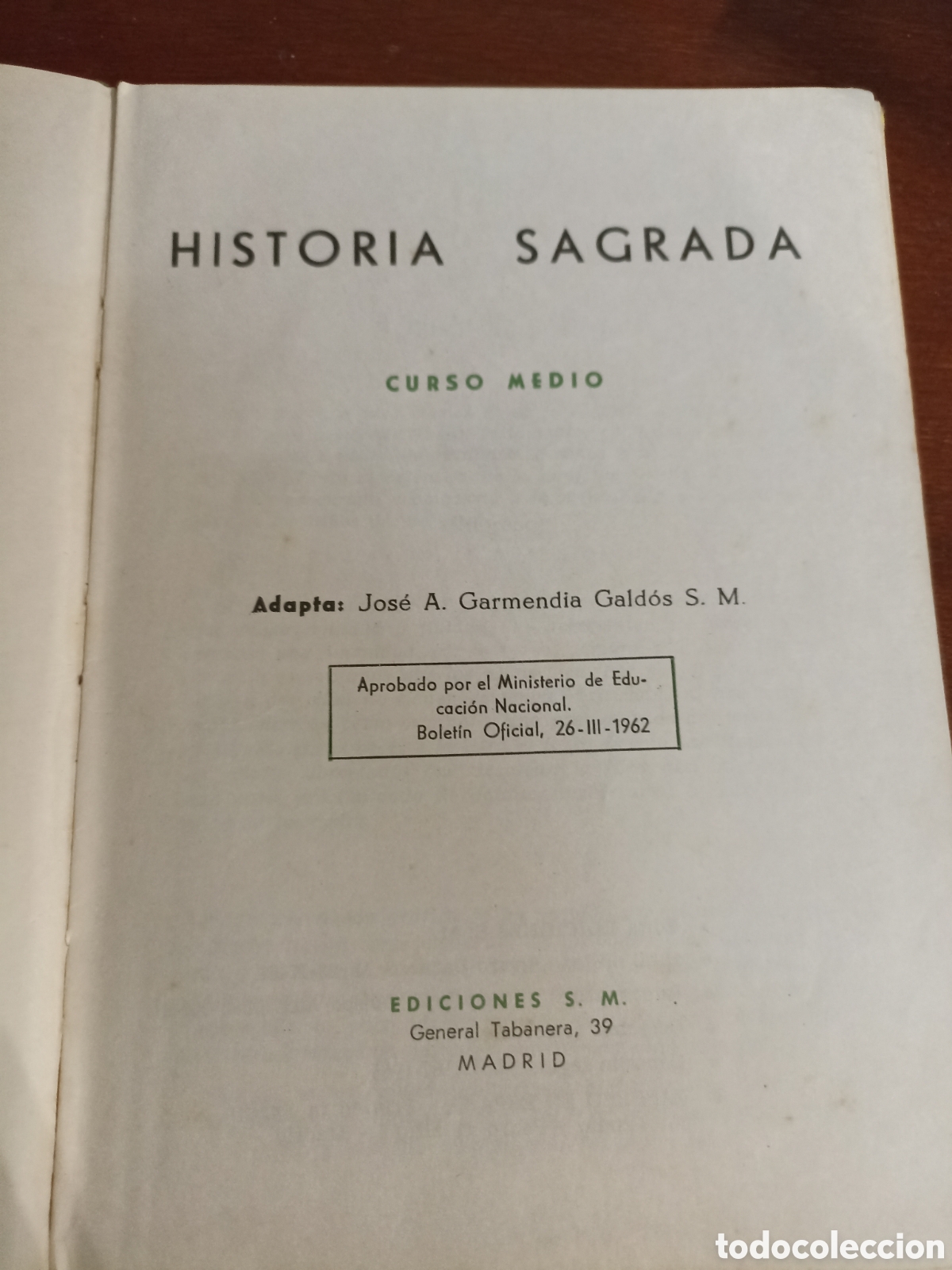 Libros: Historia sagrada curs&oacute; Medio SM a&ntilde;o 1962 - Foto 4