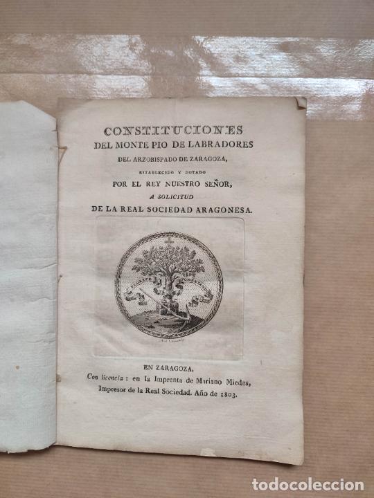 Libri di seconda mano: &rdquo;Constituciones del Monte Pio de Labradores del Arzobispado de Zaragoza, establecido y dotado por el