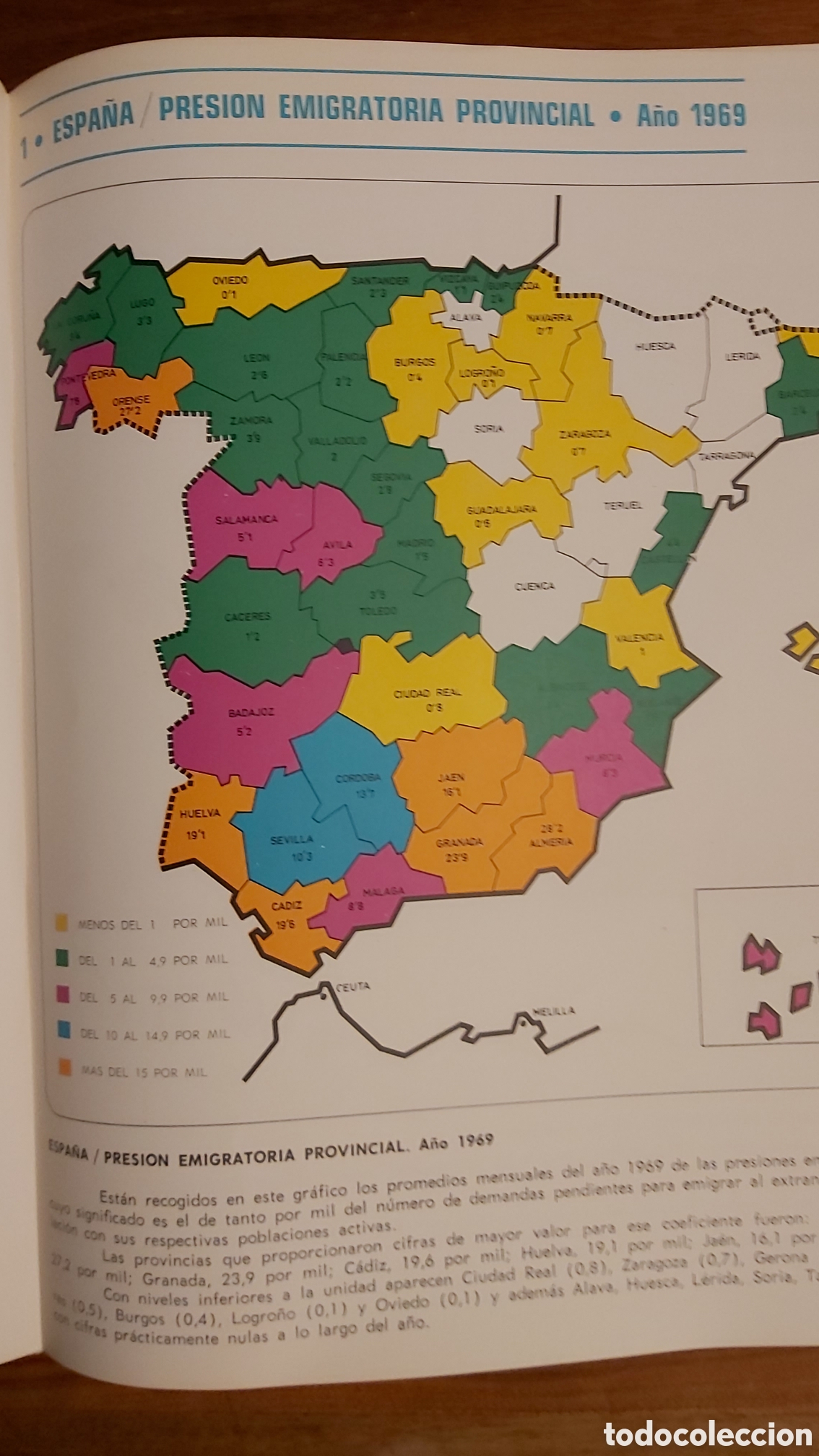 Libros: ATLAS DE LA EMIGRACI&Oacute;N ESPA&Ntilde;OLA A&Ntilde;O 1970 - Foto 3