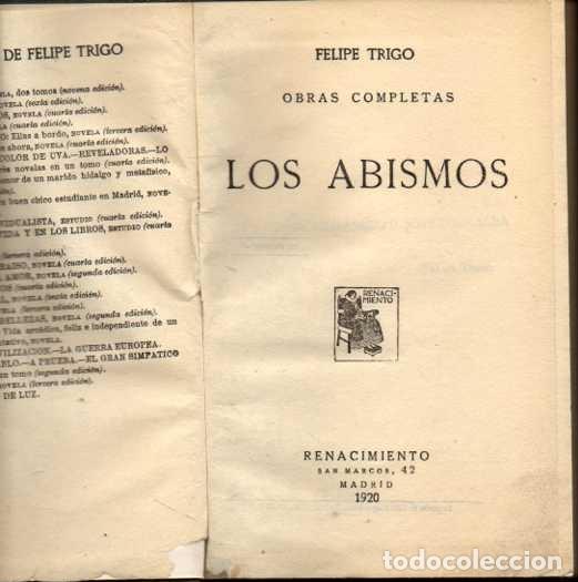 Libros: LOS ABISMOS. - TRIGO, Felipe. - Foto 1