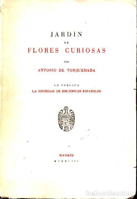 Libros: JARDIN DE FLORES CURIOSAS. - TORQUEMADA, Antonio de. - Foto 1