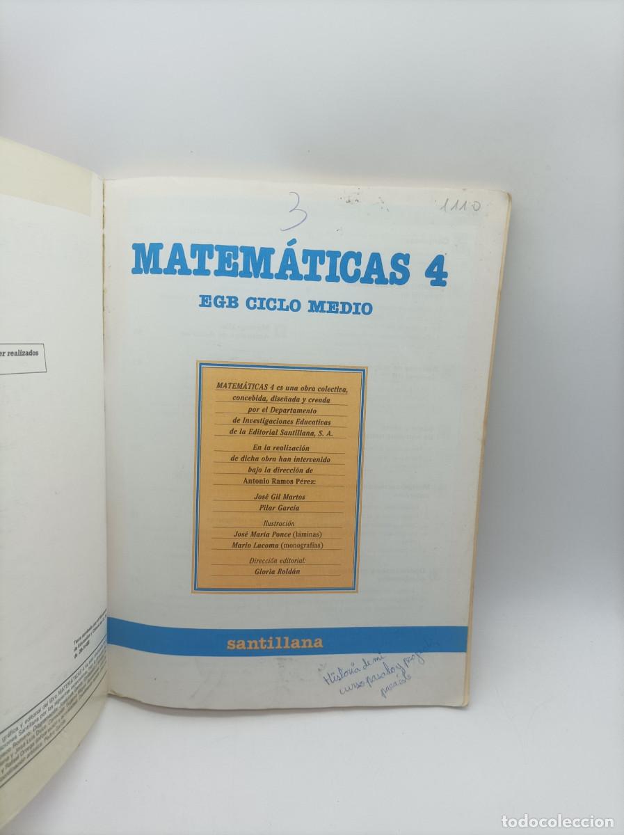 Libros: MATEMATICAS 4- E.G.B SANTILLANA - Foto 2
