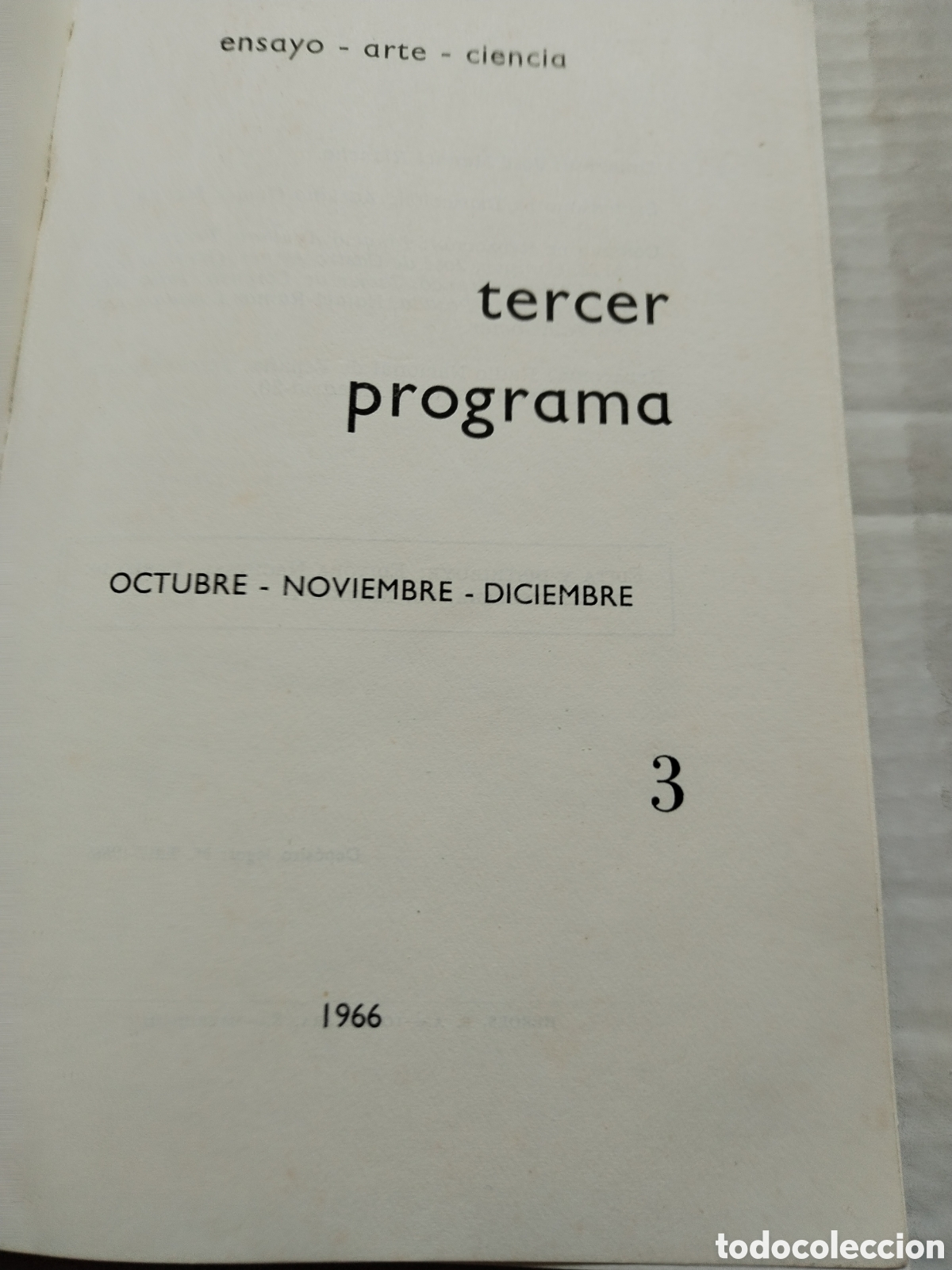 Libros: TERCER PROGRAMA/ENSAYO ARTE CIENCIA - Foto 2