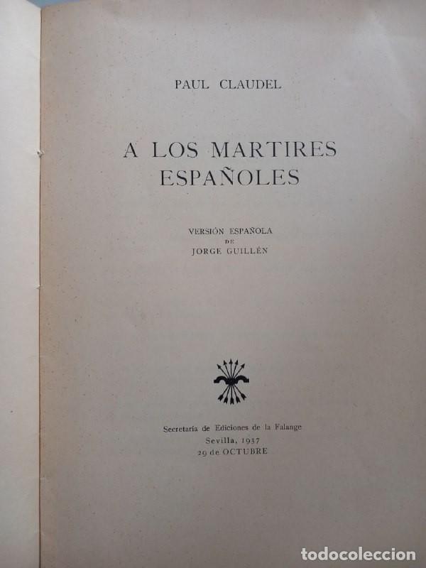 Libros: A los m&aacute;rtires espa&ntilde;oles. - CLAUDEL, Paul: - Foto 4