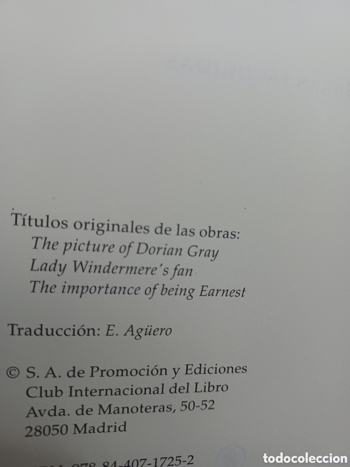 Libros: Barybook 243. . Oscar Wilde obras escogidas - Foto 5