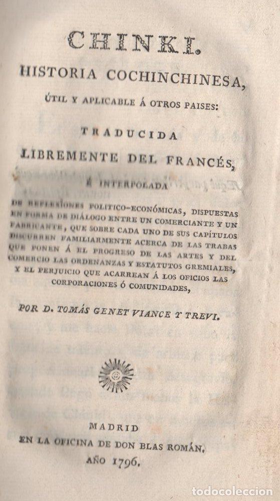 books: Chinki. Historia cochinchinesa, util y aplicable a otros paises - Tom&aacute;s Genet Viance y Trevi