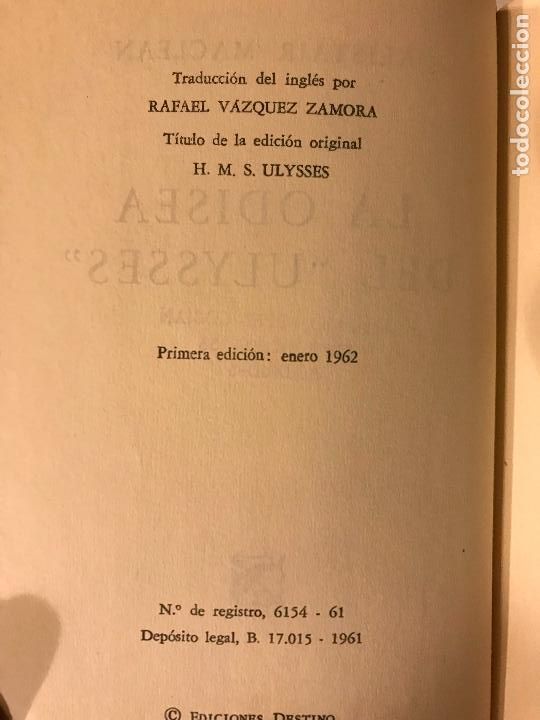 Libros: La Odisea del Ulisses. Alistair Maclean. PEDIDO M&Iacute;NIMO 5&euro; - Foto 3