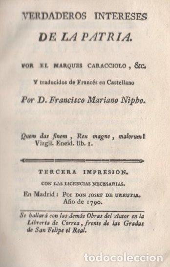 Libros: Verdaderos intereses de la Patria - Marqu&eacute;s de Caracciolo - Foto 1