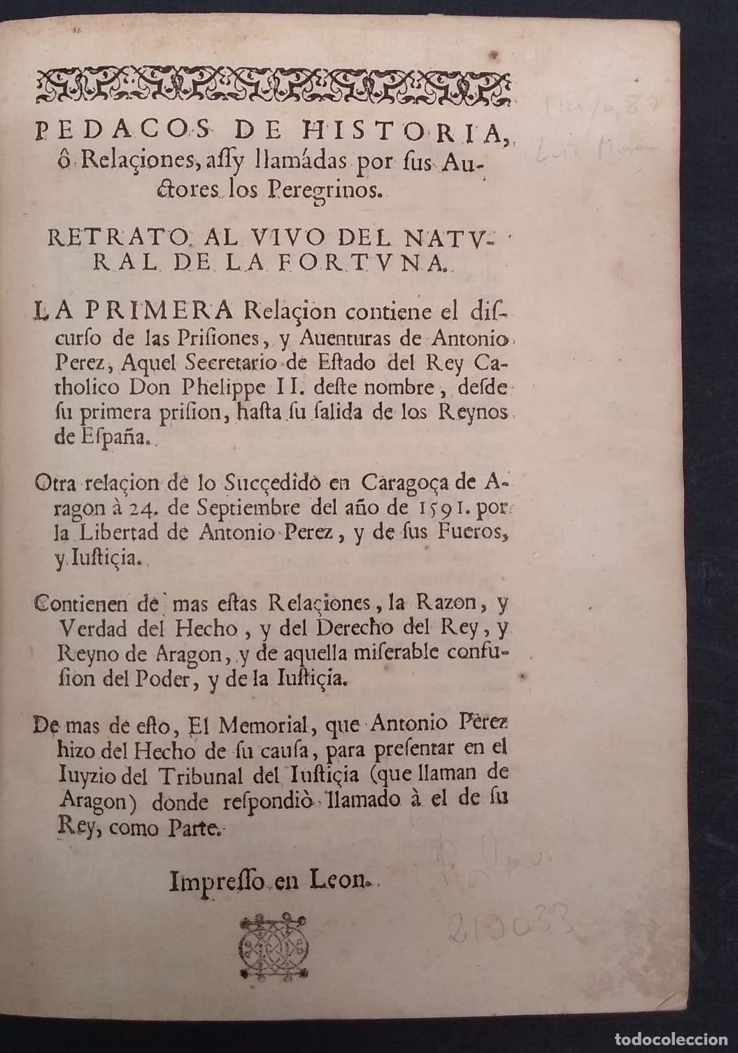 Libri di seconda mano: Pedacos de Historia o Relaciones, asi llamadas por sus Autores los Peregrinos. - Rafael Peregrino (A