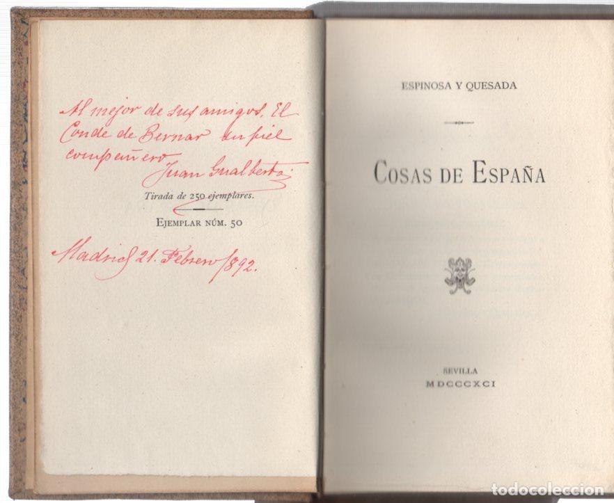 Libros: Cosas de Espa&ntilde;a - Espinosa y Quesada, Juan Gualberto - Foto 1