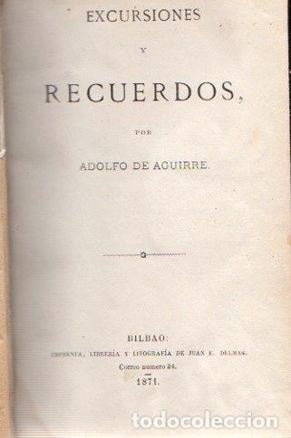 Libros: Excursiones y recuerdos - Aguirre, Adolfo de - Foto 1