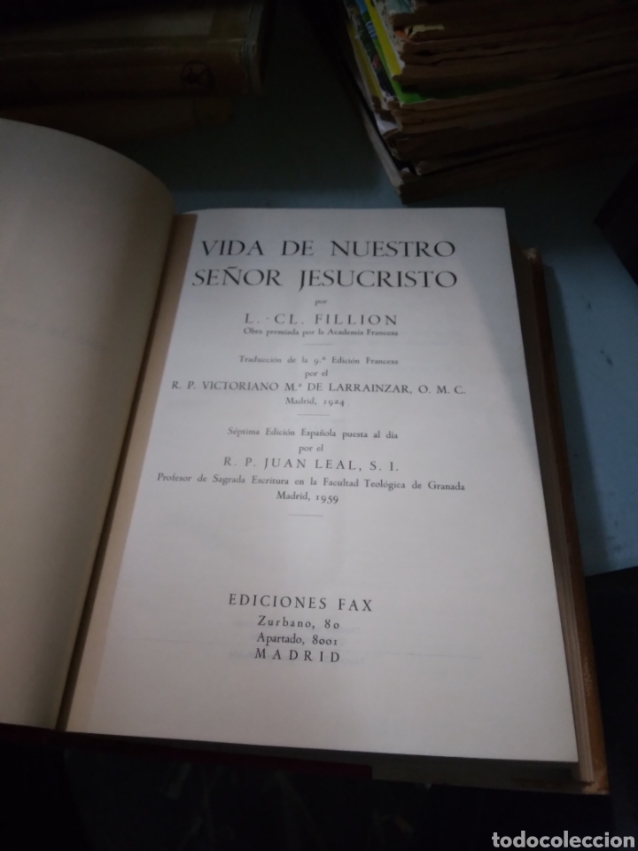 Libros: Fillion, Vida de nuestro se&ntilde;or Jesucristo, Ediciones Fax - Foto 2