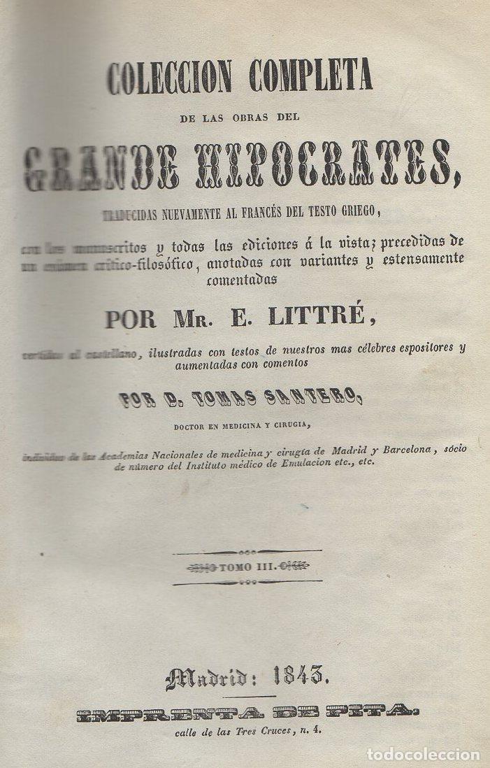 Libros: Colecci&oacute;n completa de las obras del grande Hip&oacute;crates... (2 vol.) - Hip&oacute;crates - Foto 1