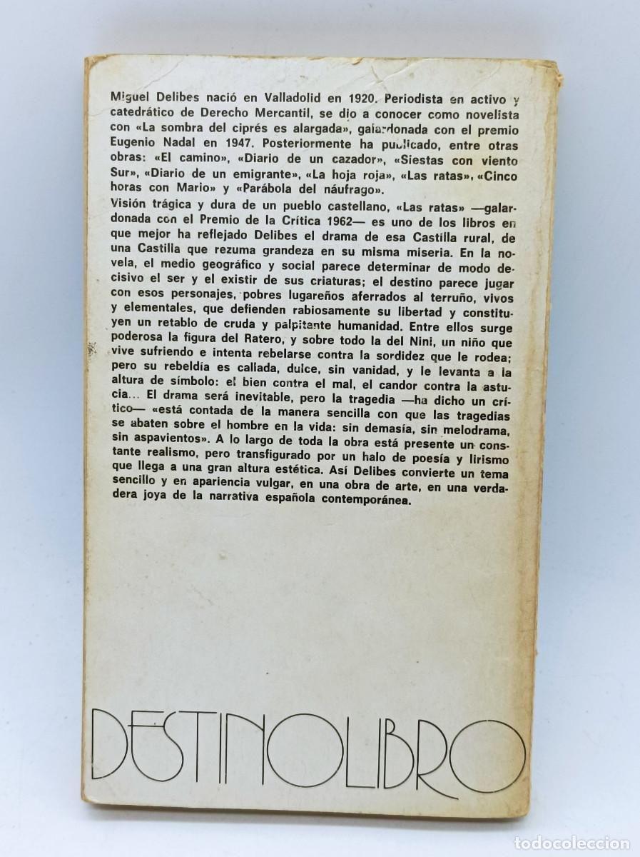 Libros: LAS RATAS- MIGUEL DELIBES - Foto 2