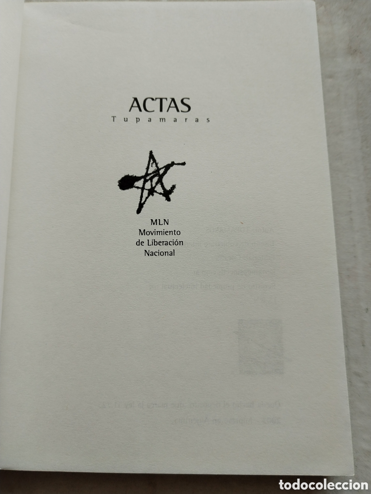 Libros: ACTAS TUPAMARAS/VV. AA. - Foto 2