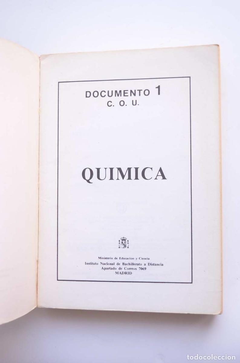 Libros: Qu&iacute;mica. Documento 1. C.O.U. - AUTORES VARIOS - Foto 2