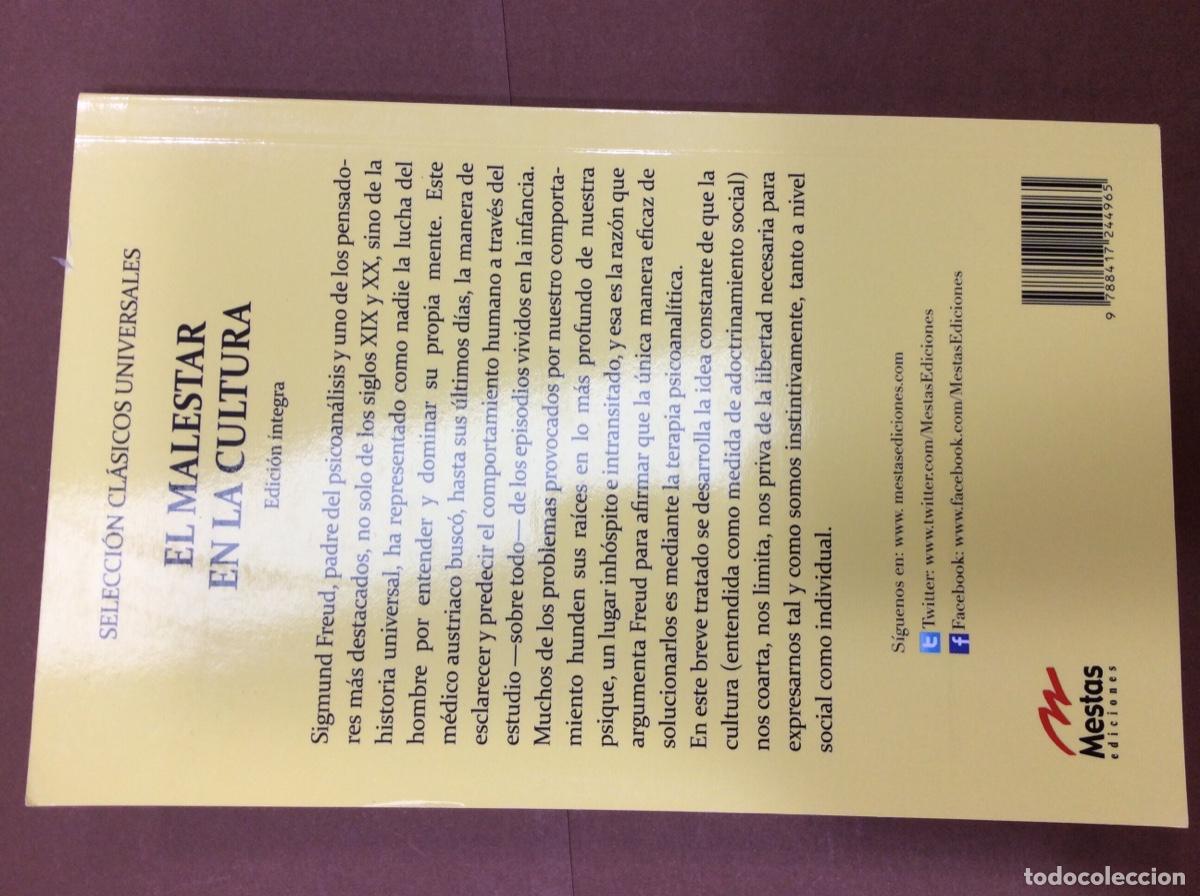 Libros: Sigmund Freud - EL MALESTAR EN LA CULTURA ediciones mestas - Foto 4