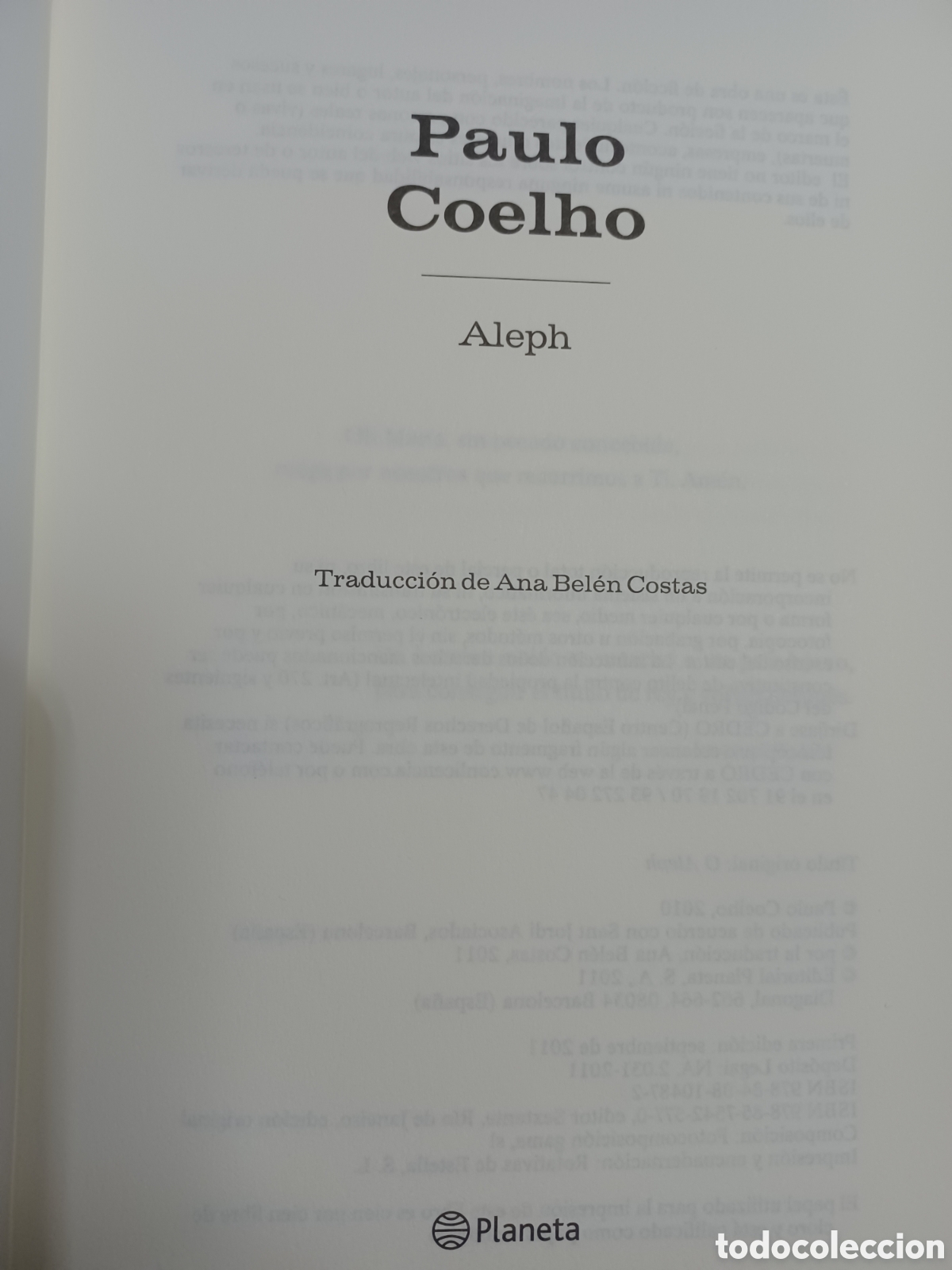 Libros: Barybook C73 Aleph Paulo Coelho planeta - Foto 3