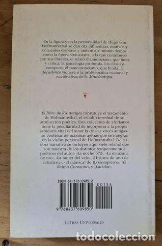 Libros: EL LIBRO DE LOS AMIGOS. RELATOS - Hugo von Hofmannsthal - Foto 2