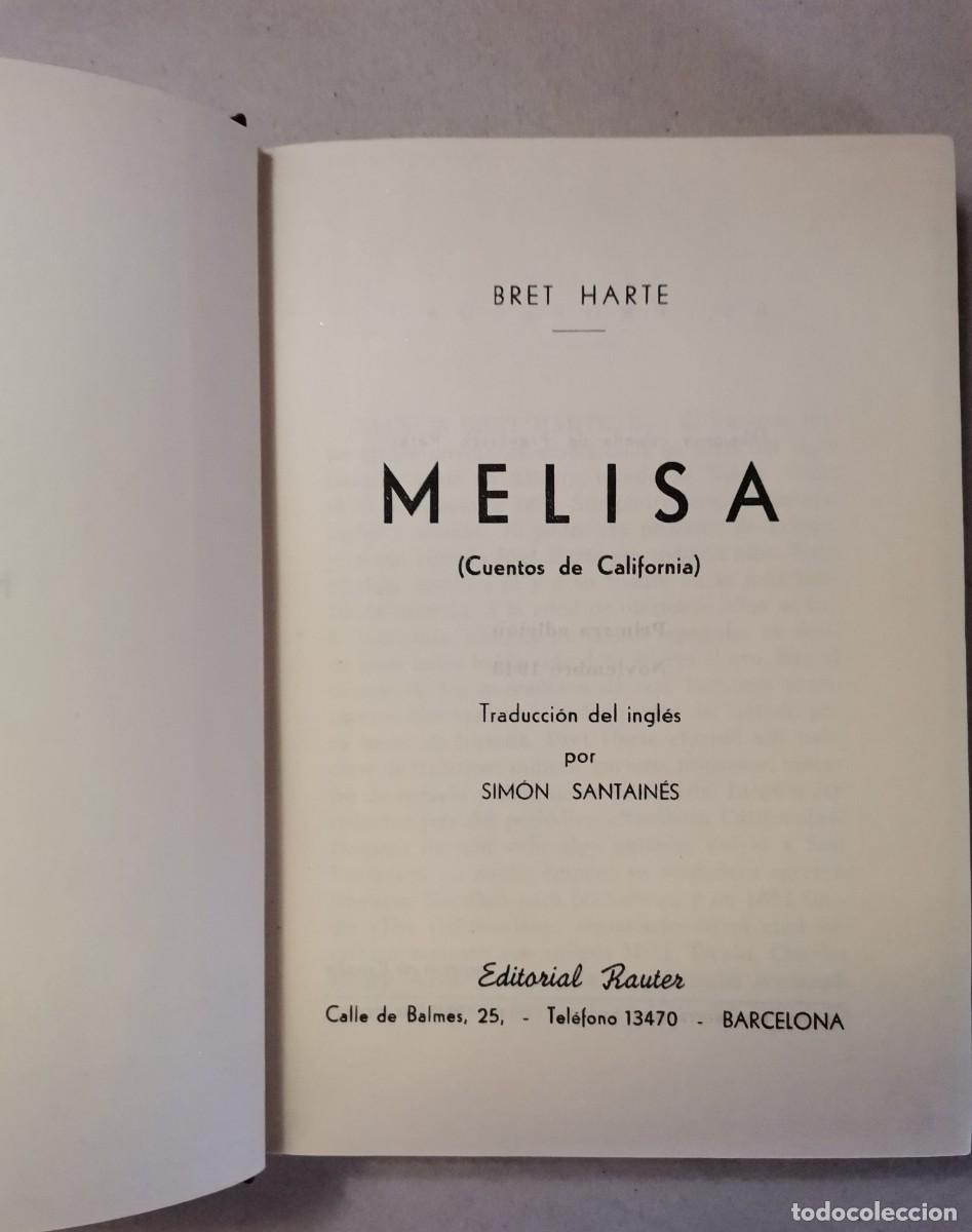 Libros: Melisa. (Cuentos de California). - HARTE, Bret: - Foto 1