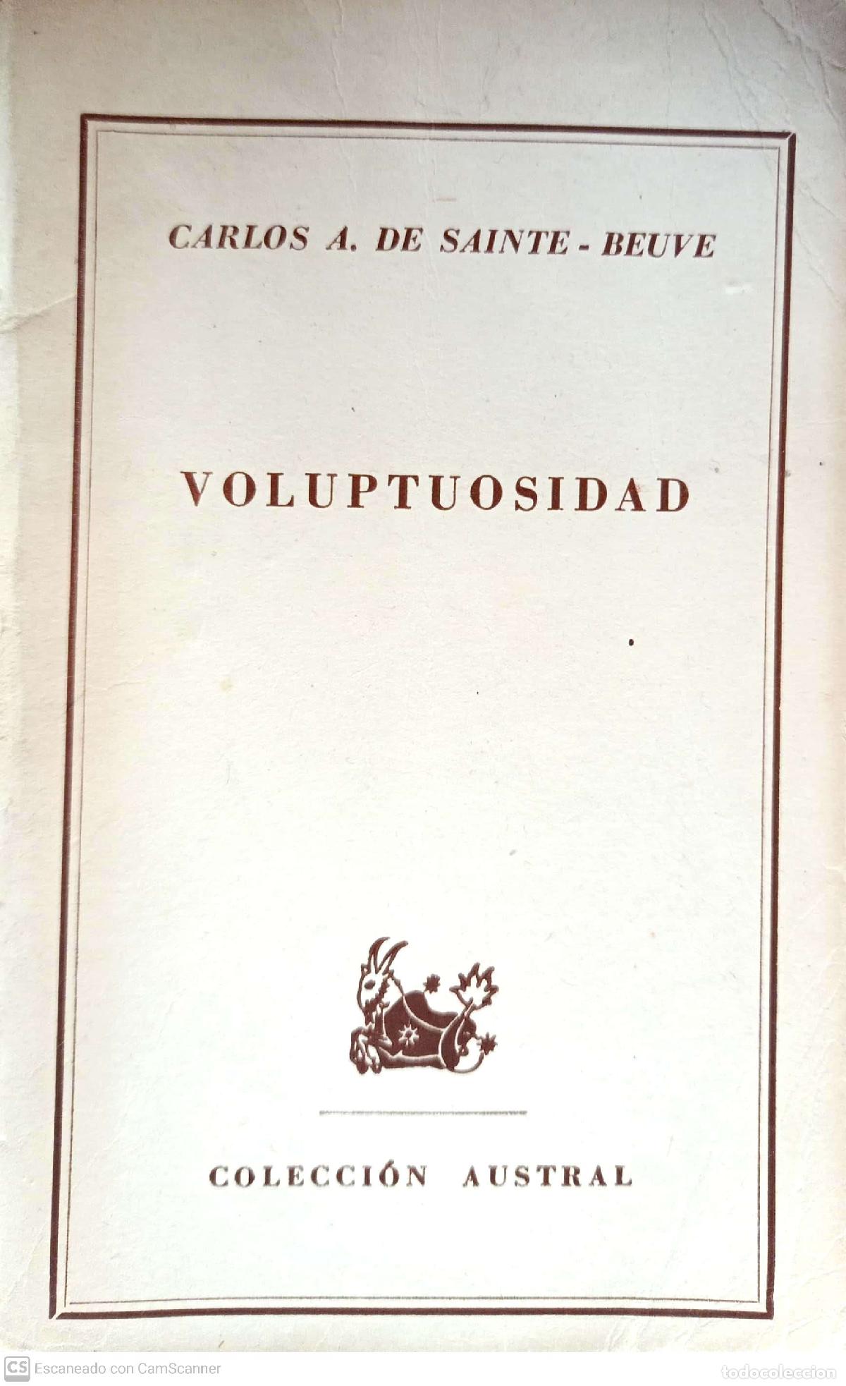 Libros: Voluptuosidad - Carlos A. De Sainte- Beuve - Foto 1