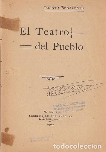 Libros: EL TEATRO DEL PUEBLO - BENAVENTE, JACINTO - Foto 1
