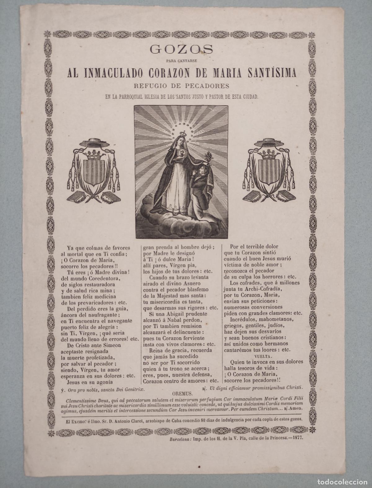 Livros em segunda m&atilde;o: GOZOS PARA CANTARSE AL INMACULADO CORAZON DE MARIA SANTISIMA REFUGIO DE PECADORES EN LA PARROQUIAL I