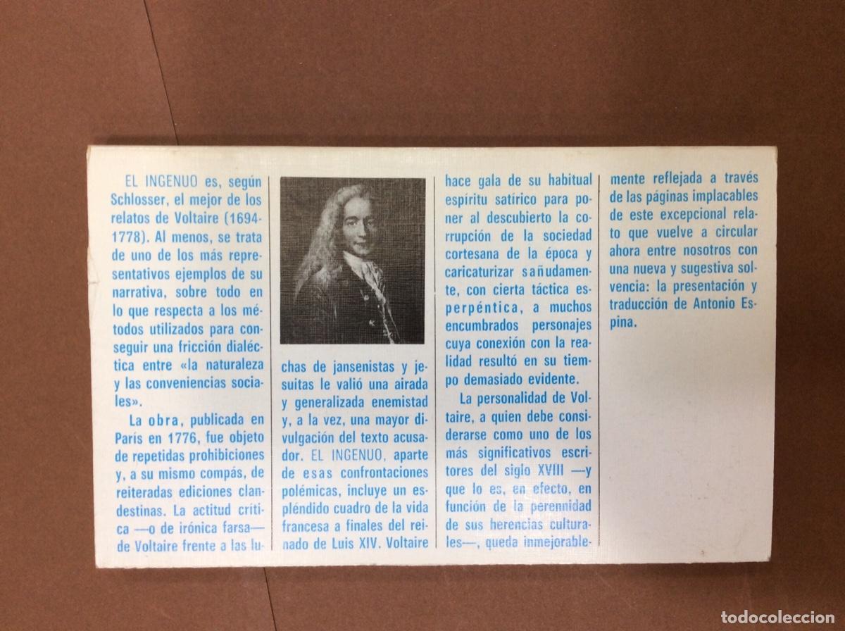 Libros: EL INGENUO. VOLTAIRE ed. J&uacute;car, 1974 - Foto 4