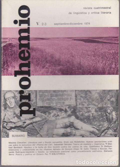 Livros em segunda m&atilde;o: PROHEMIO. REVISTA CUATRIMESTRAL DE LING&Uuml;&Iacute;STICA Y CR&Iacute;TICA LITERARIA. V. 2-3. SEPTIEMBRE-DICIEMBRE 197