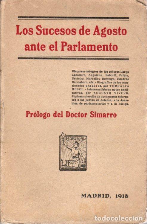 B&uuml;cher: Los sucesos de Agosto ante el Parlamento - Simarro, Doctor